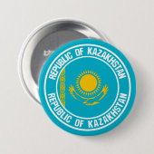 Badge Rond 7,6 Cm Emblème de la ronde du Kazakhstan (Devant & derrière)