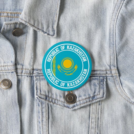 Badge Rond 7,6 Cm Emblème de la ronde du Kazakhstan (En situation)