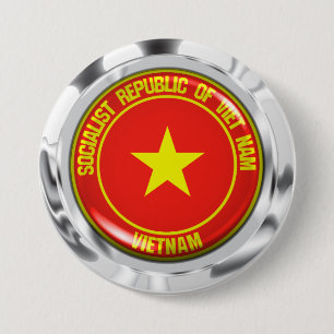 Badge Rond 7,6 Cm Emblème de la ronde du Vietnam