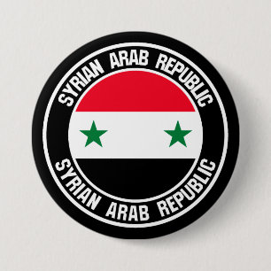 Badge Rond 7,6 Cm Emblème de la Syrie