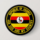 Badge Rond 7,6 Cm Emblème de l'Ouganda (Devant)