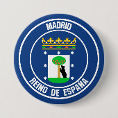 Badge Rond 7,6 Cm Emblème de Madrid (Devant)