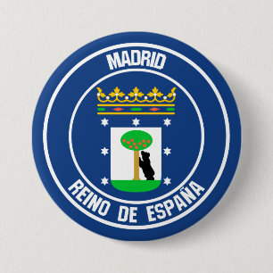 Badge Rond 7,6 Cm Emblème de Madrid