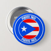 Badge Rond 7,6 Cm Emblème de ronde Porto Rico (Devant & derrière)