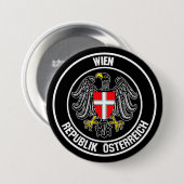 Badge Rond 7,6 Cm Emblème de Vienne (Devant & derrière)