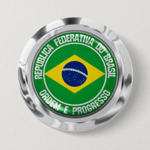 Badge Rond 7,6 Cm Emblème du Brésil