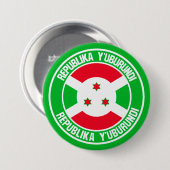 Badge Rond 7,6 Cm Emblème du Burundi (Devant & derrière)
