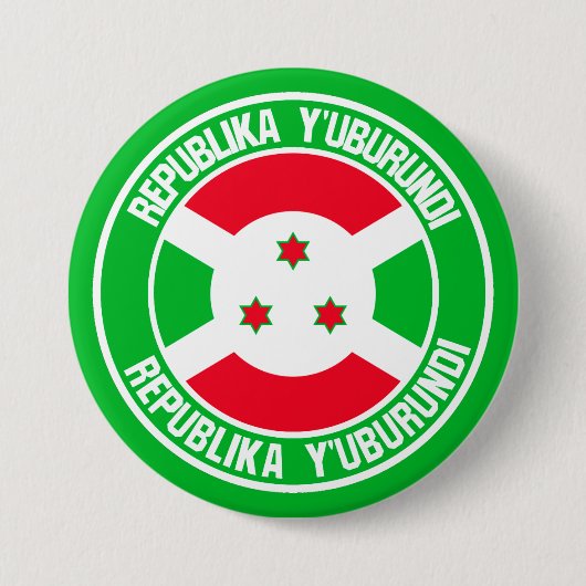 Badge Rond 7,6 Cm Emblème du Burundi (Devant)