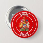 Badge Rond 7,6 Cm Emblème du Canada (Devant & derrière)