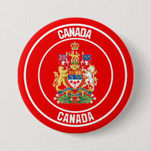 Badge Rond 7,6 Cm Emblème du Canada