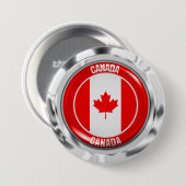 Badge Rond 7,6 Cm Emblème du Canada (Devant & derrière)