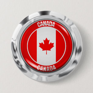 Badge Rond 7,6 Cm Emblème du Canada