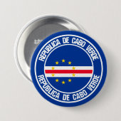 Badge Rond 7,6 Cm Emblème du Cap-Vert (Devant & derrière)