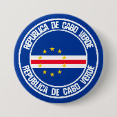 Badge Rond 7,6 Cm Emblème du Cap-Vert (Devant)