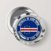 Badge Rond 7,6 Cm Emblème du Cap-Vert (Devant & derrière)