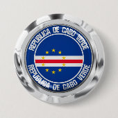 Badge Rond 7,6 Cm Emblème du Cap-Vert (Devant)