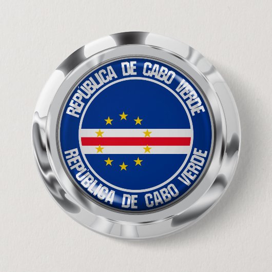 Badge Rond 7,6 Cm Emblème du Cap-Vert (Devant)