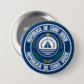 Badge Rond 7,6 Cm Emblème du Cap-Vert (Devant & derrière)