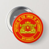 Badge Rond 7,6 Cm Emblème du cycle birman (Devant & derrière)