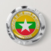 Badge Rond 7,6 Cm Emblème du cycle birman (Devant)