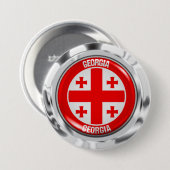 Badge Rond 7,6 Cm Emblème du cycle de Géorgie (Devant & derrière)