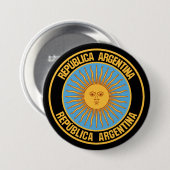 Badge Rond 7,6 Cm Emblème du cycle de l'Argentine (Devant & derrière)