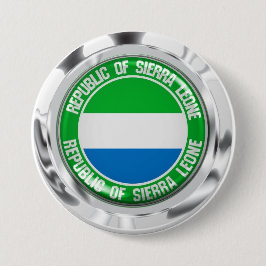 Badge Rond 7,6 Cm Emblème du cycle de Sierra Leone (Devant)