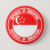 Badge Rond 7,6 Cm Emblème du cycle de Singapour (Devant)