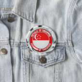 Badge Rond 7,6 Cm Emblème du cycle de Singapour (En situation)