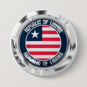 Badge Rond 7,6 Cm Emblème du cycle du Liberia