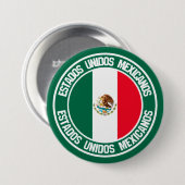 Badge Rond 7,6 Cm Emblème du cycle du Mexique (Devant & derrière)