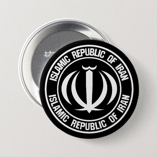 Badge Rond 7,6 Cm Emblème du cycle iranien (Devant & derrière)