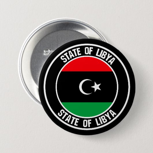 Badge Rond 7,6 Cm Emblème du cycle libyen (Devant & derrière)