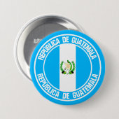 Badge Rond 7,6 Cm Emblème du Guatemala (Devant & derrière)