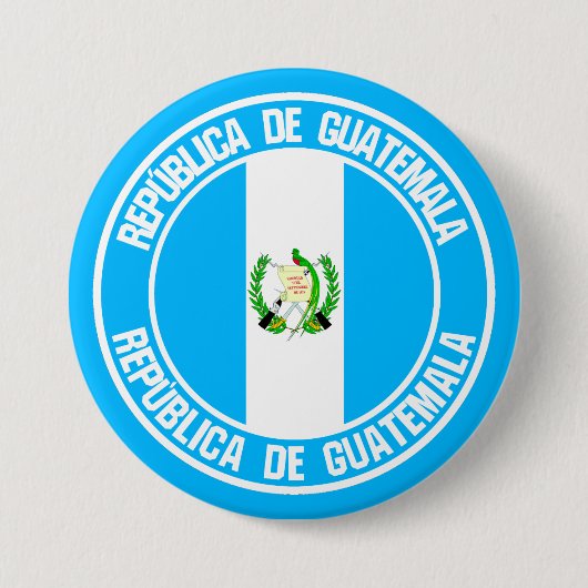 Badge Rond 7,6 Cm Emblème du Guatemala (Devant)
