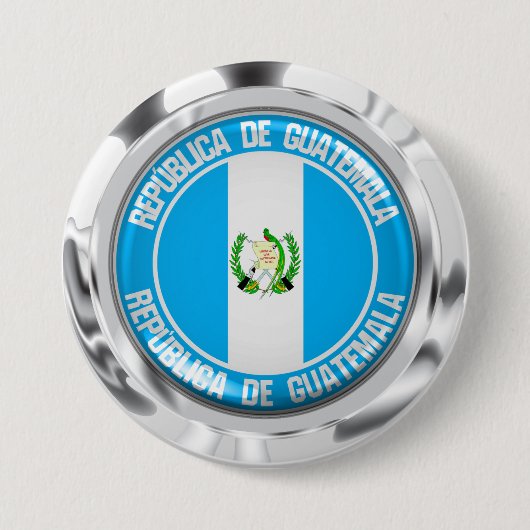 Badge Rond 7,6 Cm Emblème du Guatemala (Devant)