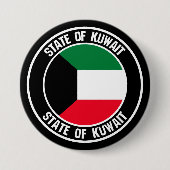 Badge Rond 7,6 Cm Emblème du Koweït Round (Devant)