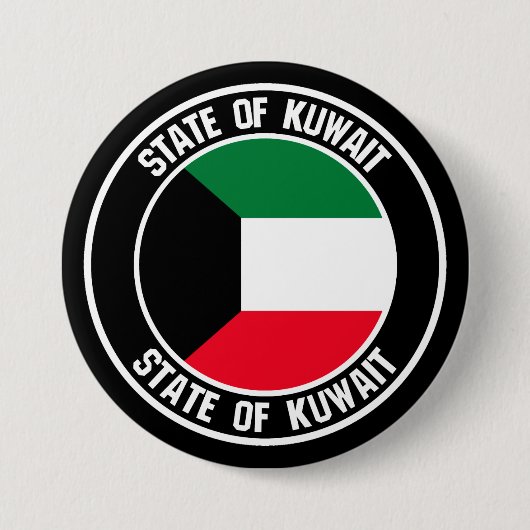 Badge Rond 7,6 Cm Emblème du Koweït Round (Devant)