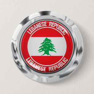 Badge Rond 7,6 Cm Emblème du Liban