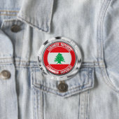 Badge Rond 7,6 Cm Emblème du Liban (En situation)