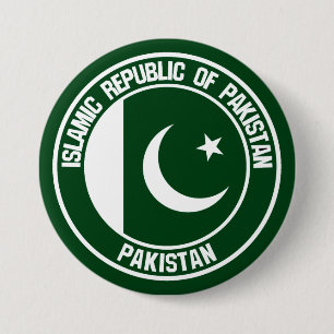 Badge Rond 7,6 Cm Emblème du Pakistan Round