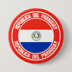 Badge Rond 7,6 Cm Emblème du Paraguay
