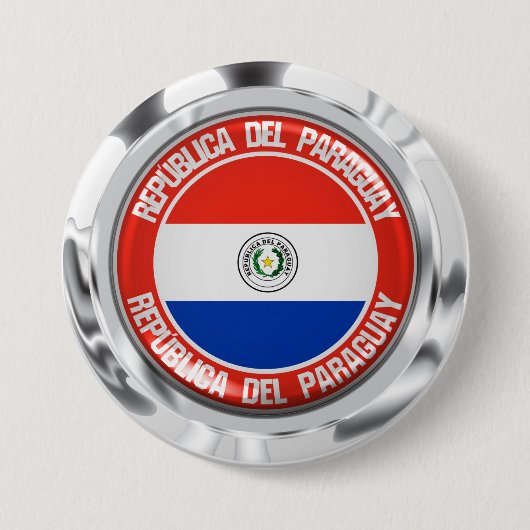 Badge Rond 7,6 Cm Emblème du Paraguay (Devant)