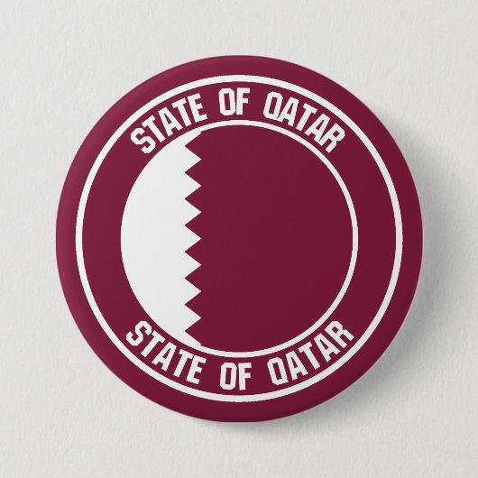 Badge Rond 7,6 Cm Emblème du Qatar Round (Devant)