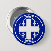 Badge Rond 7,6 Cm Emblème du Québec (Devant & derrière)