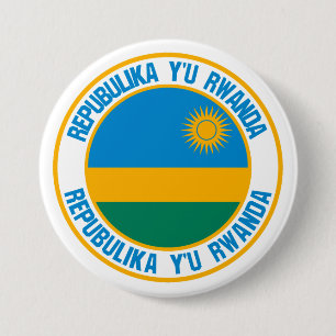 Badge Rond 7,6 Cm Emblème du Rwanda
