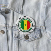 Badge Rond 7,6 Cm Emblème du Sénégal (En situation)