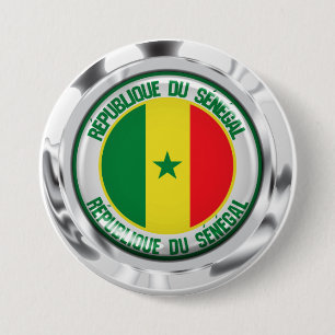 Badge Rond 7,6 Cm Emblème du Sénégal
