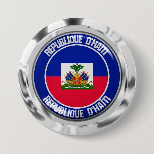 Badge Rond 7,6 Cm Emblème du tour d'Haïti (Devant)