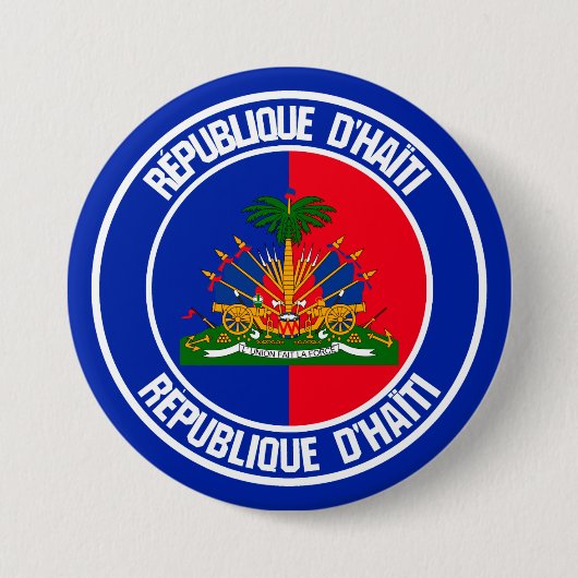 Badge Rond 7,6 Cm Emblème du tour d'Haïti (Devant)